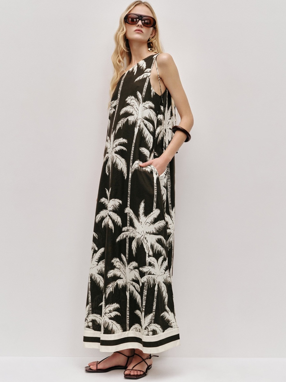 Aje Studio Tansia one Shoulder Maxi Dress, US2 4 6 8